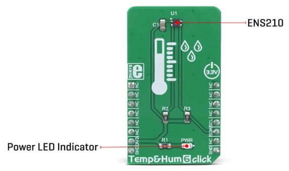 Mikroe MIKROE-3270温度与湿度6 Click板